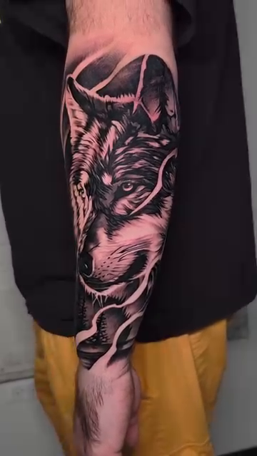 Wolf realism tattoo by Lukasz Olszanski