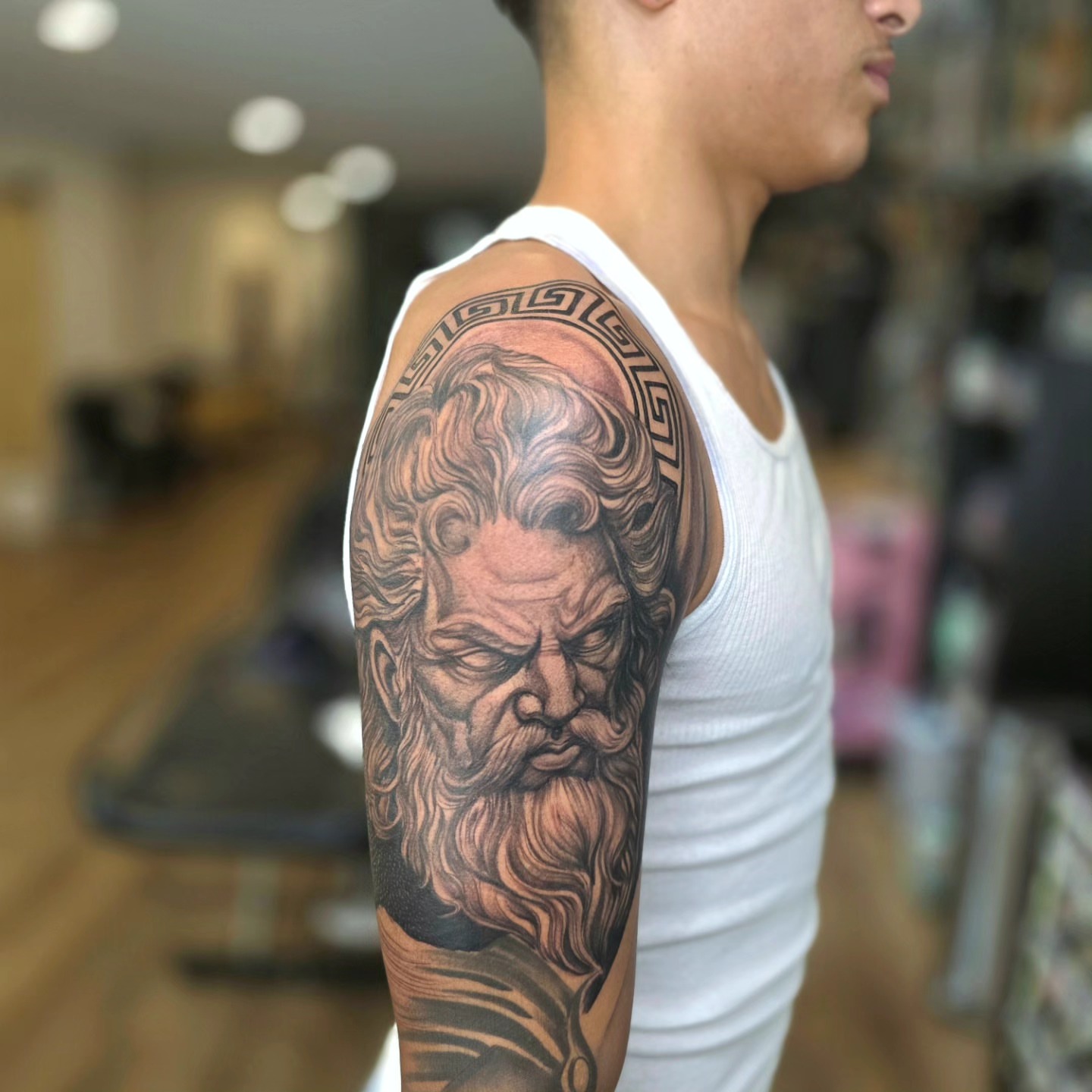 Tattoo by @saimachaintatt2 — realism, black_and_grey