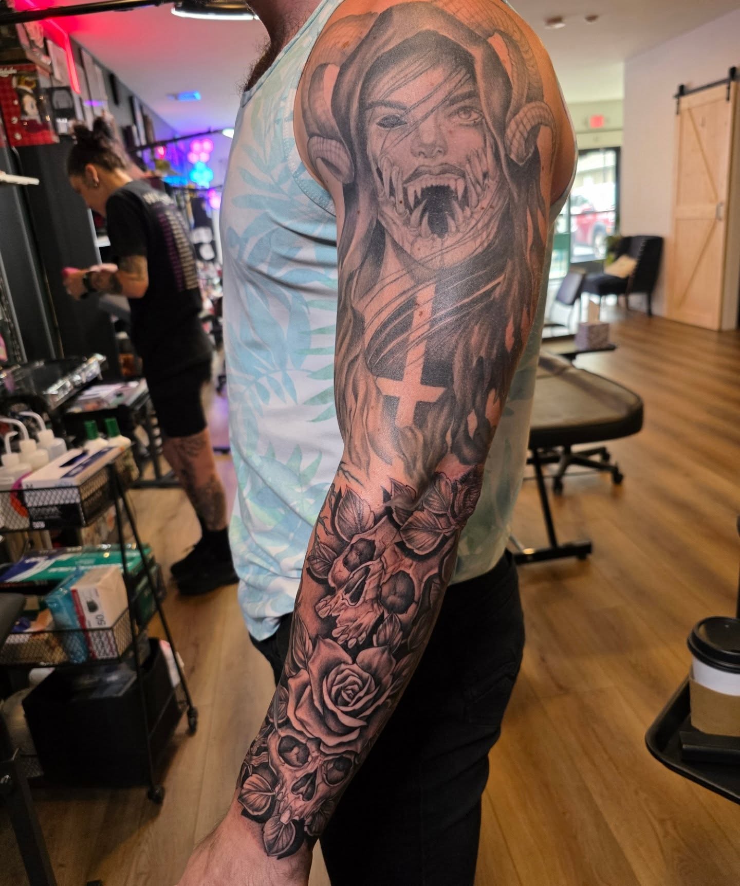 Tattoo by @saimachaintatt2 — black_and_grey, realism