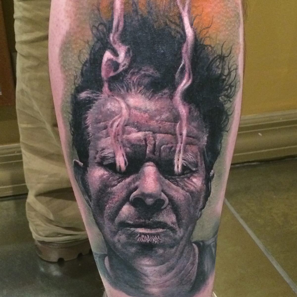 Aged man realism tattoo on the forearm by Picasso Dular, Lake Forest, California
