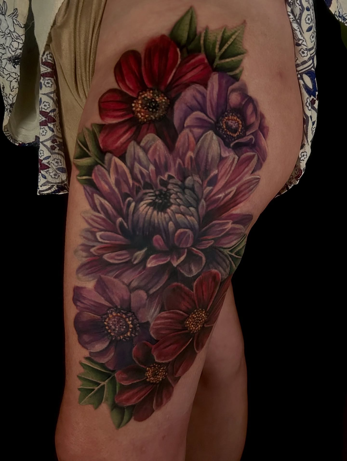 Flowers realism tattoo on the forearm by Kim Goff - Special K