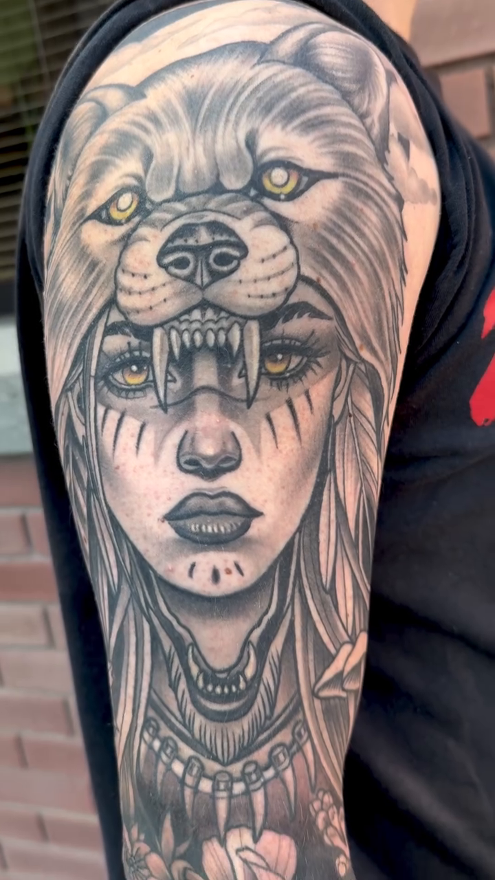 Tattoo by @athenafunk — black_and_grey, realism