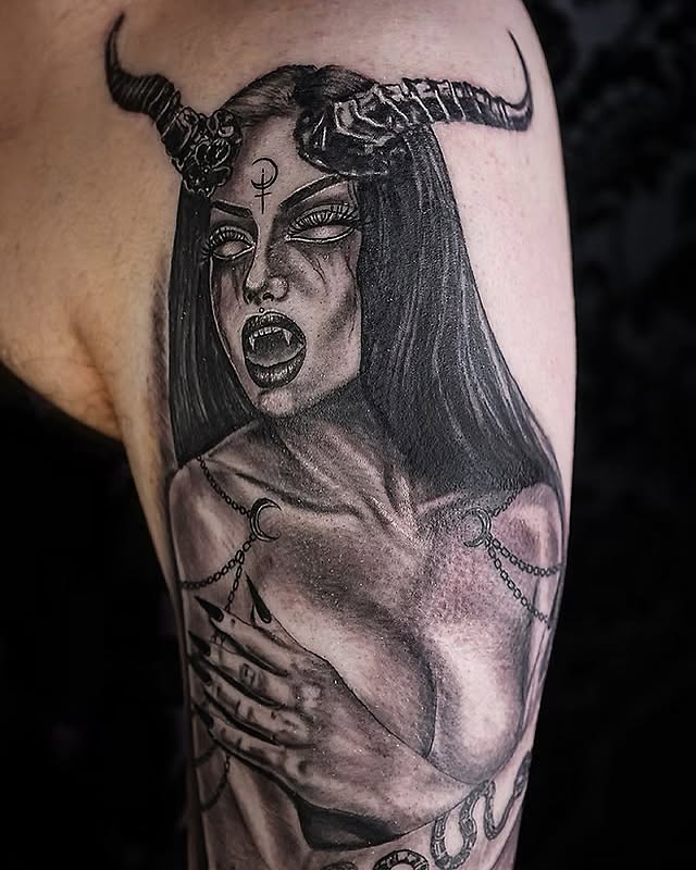 Tattoo by @dzulmaster — dark_realism, black_and_grey