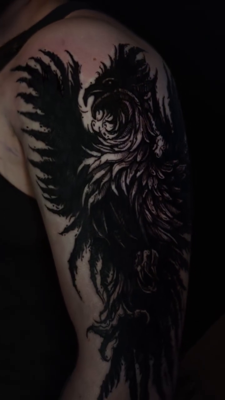 Tattoo by @czornaja_ink — blackwork, dark_realism