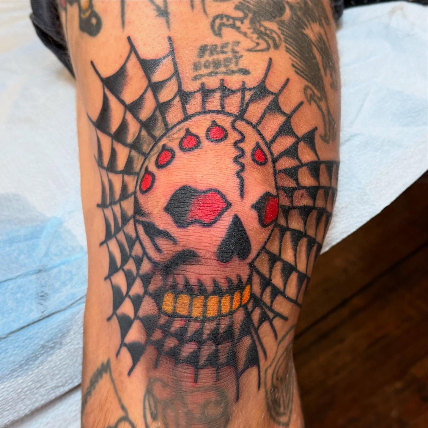 Tattoo by @5150leelee — american_traditional, trash_polka