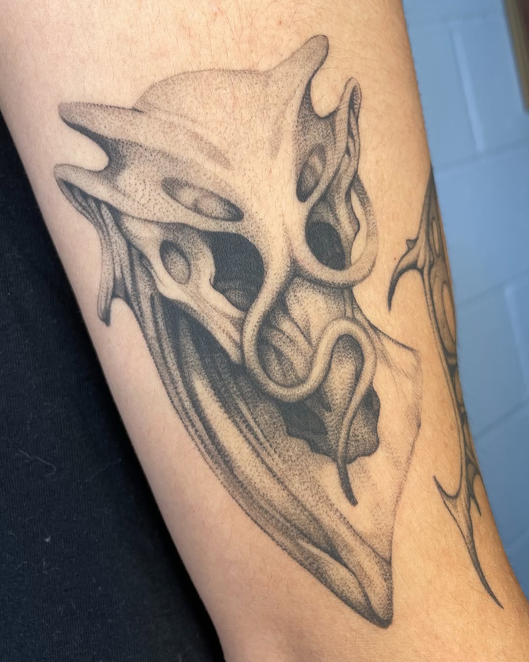 Tattoo by @carolineraer โ dotwork, black_and_grey