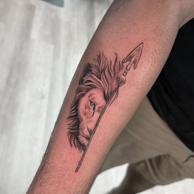 Lion realism tattoo on the forearm by INK with KIRON 🇳🇵 🇺🇸DTX, Dallas, Texas