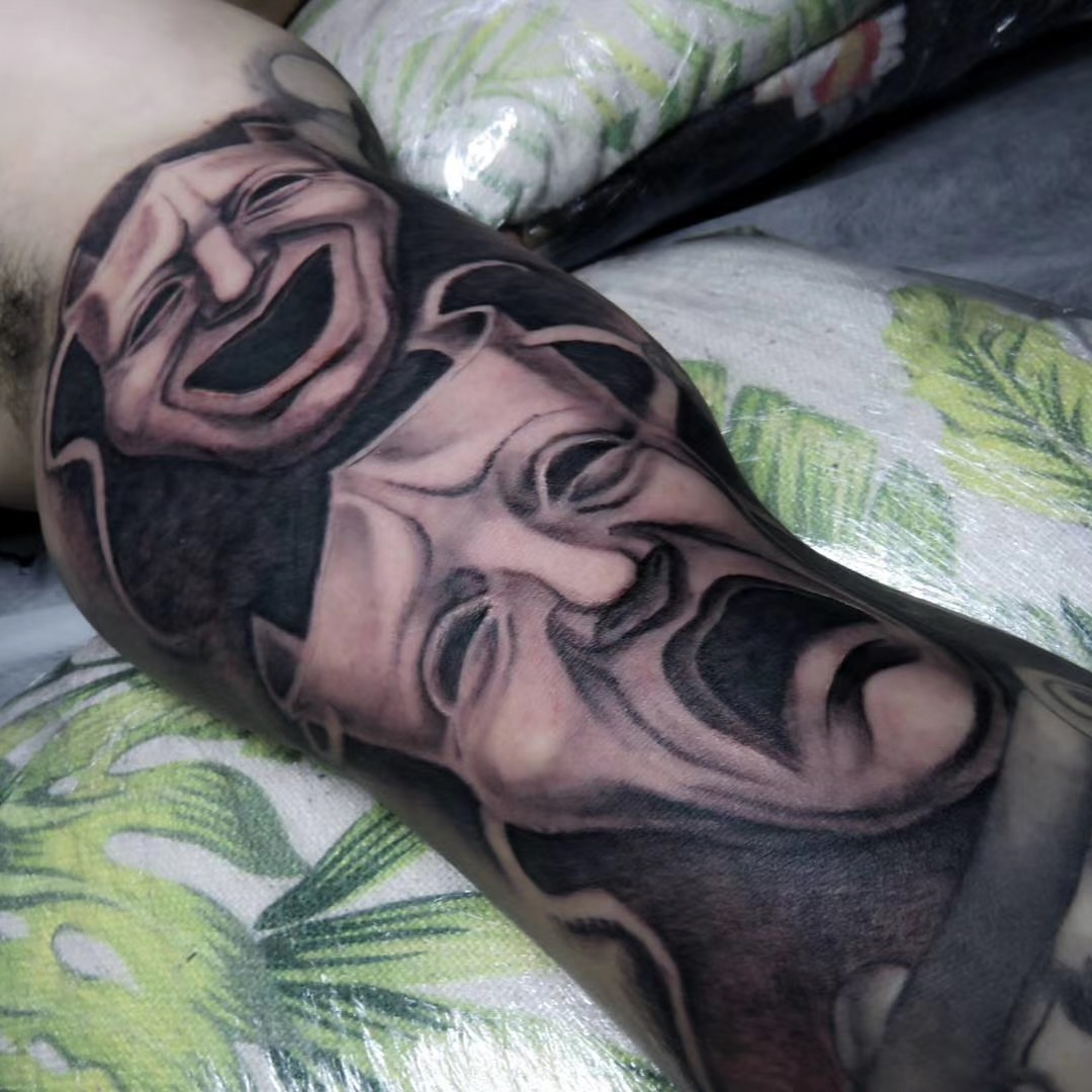 Man's face realism tattoo on the forearm by Sydney Walk in Tattoo, Sydney, New South Wales