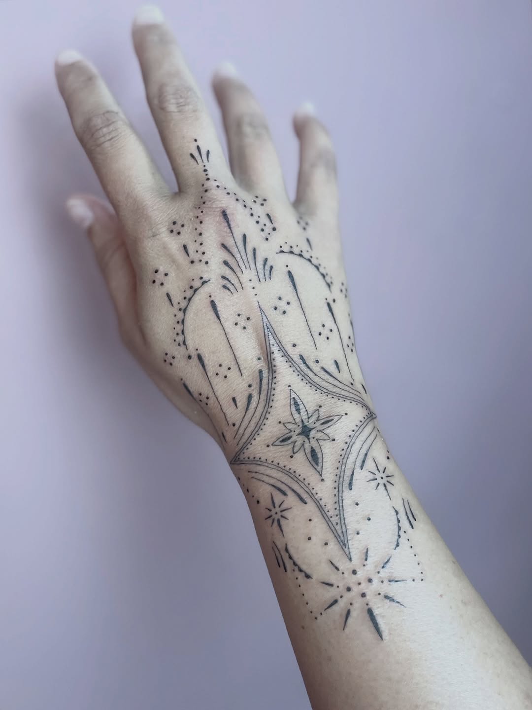 Tattoo by @erinhainestattoos — dotwork, ornamental