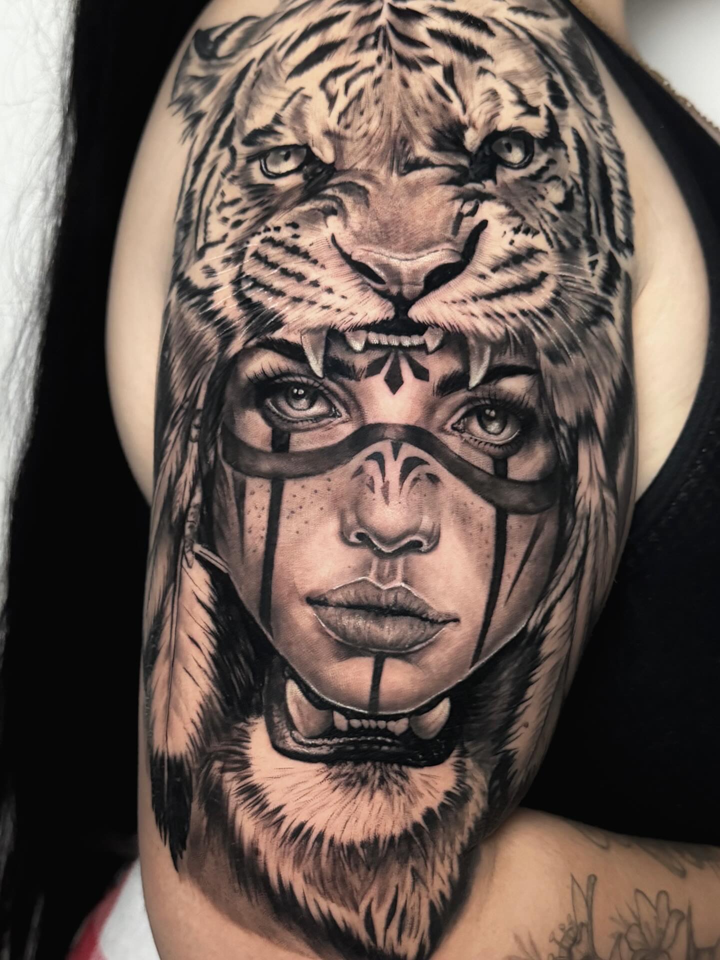 Tattoo by @gemmatattoooficiall — realism, black_and_grey