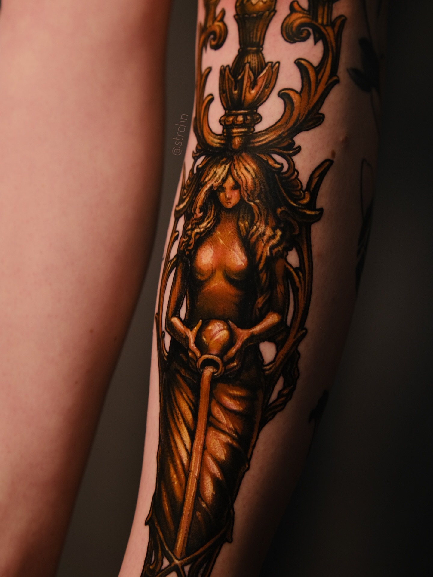 Tattoo by @strchn — illustrative