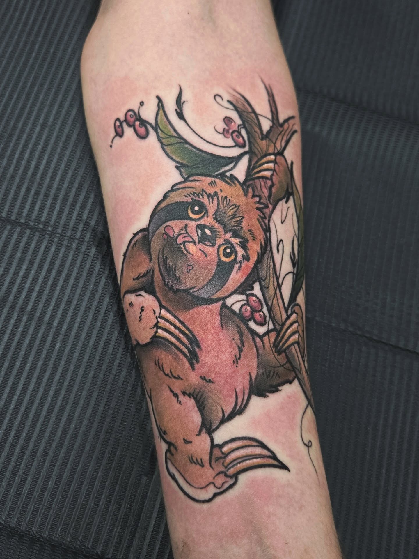 Ewok realism tattoo on the forearm by Jamie Clinton