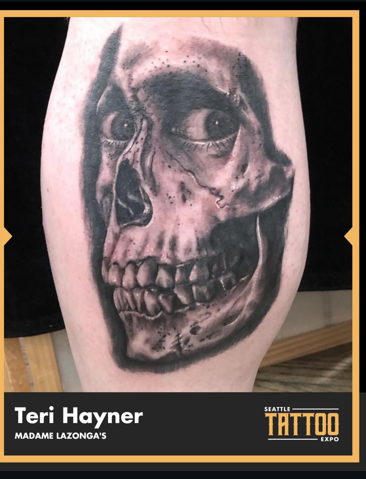 Skull realism tattoo on the forearm by Vyvyn Lazonga