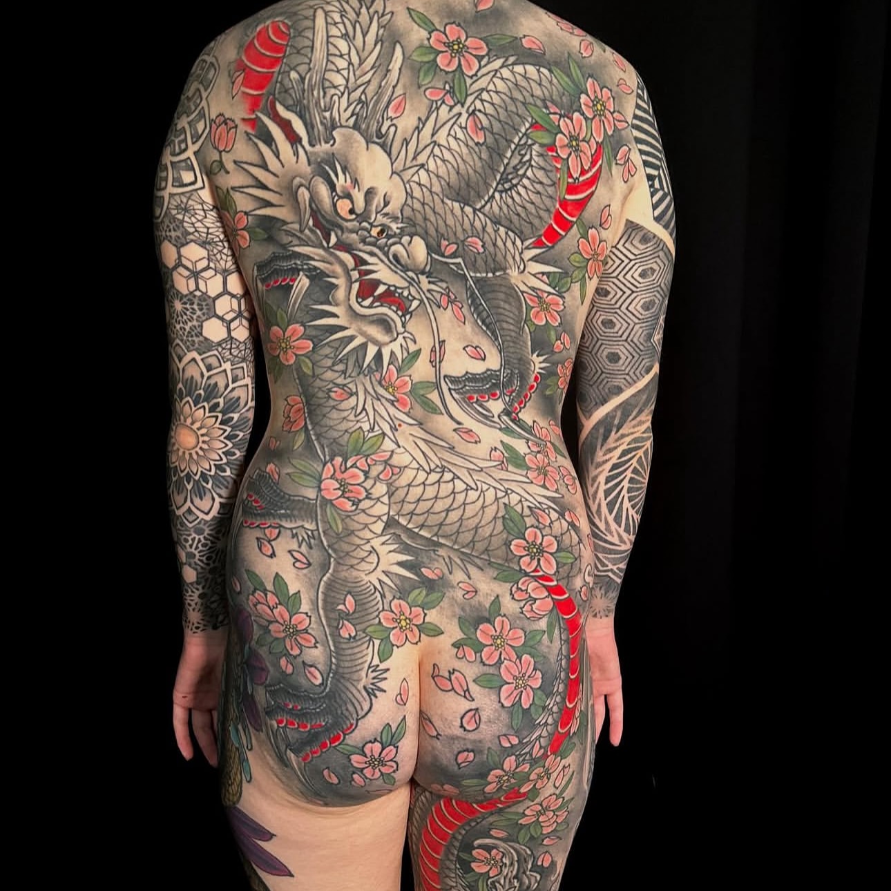 Tattoo by @mrsassy_tattoos — japanese_irezumi, dotwork
