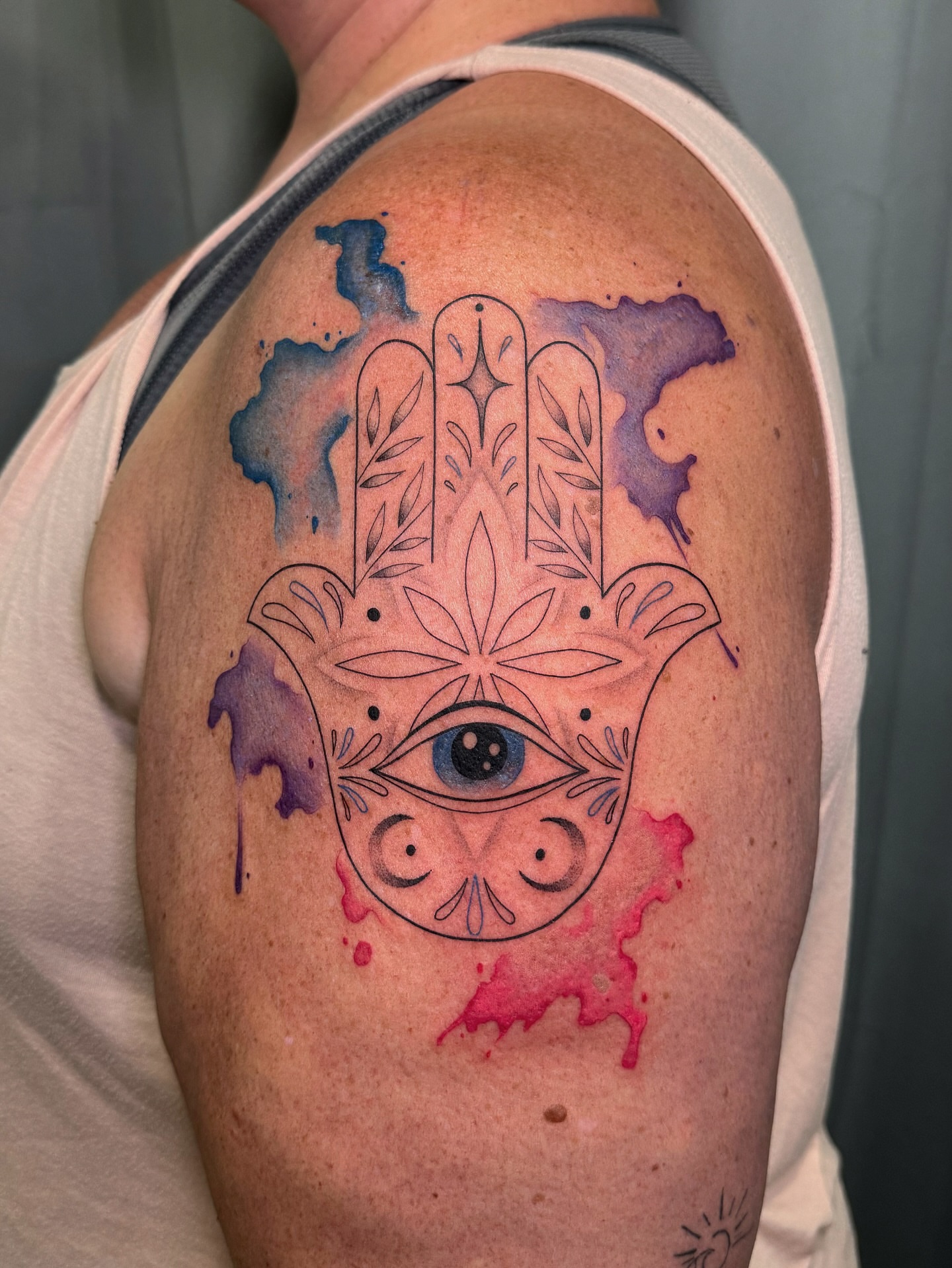 Tattoo by @inkbyhb — geometric, watercolor