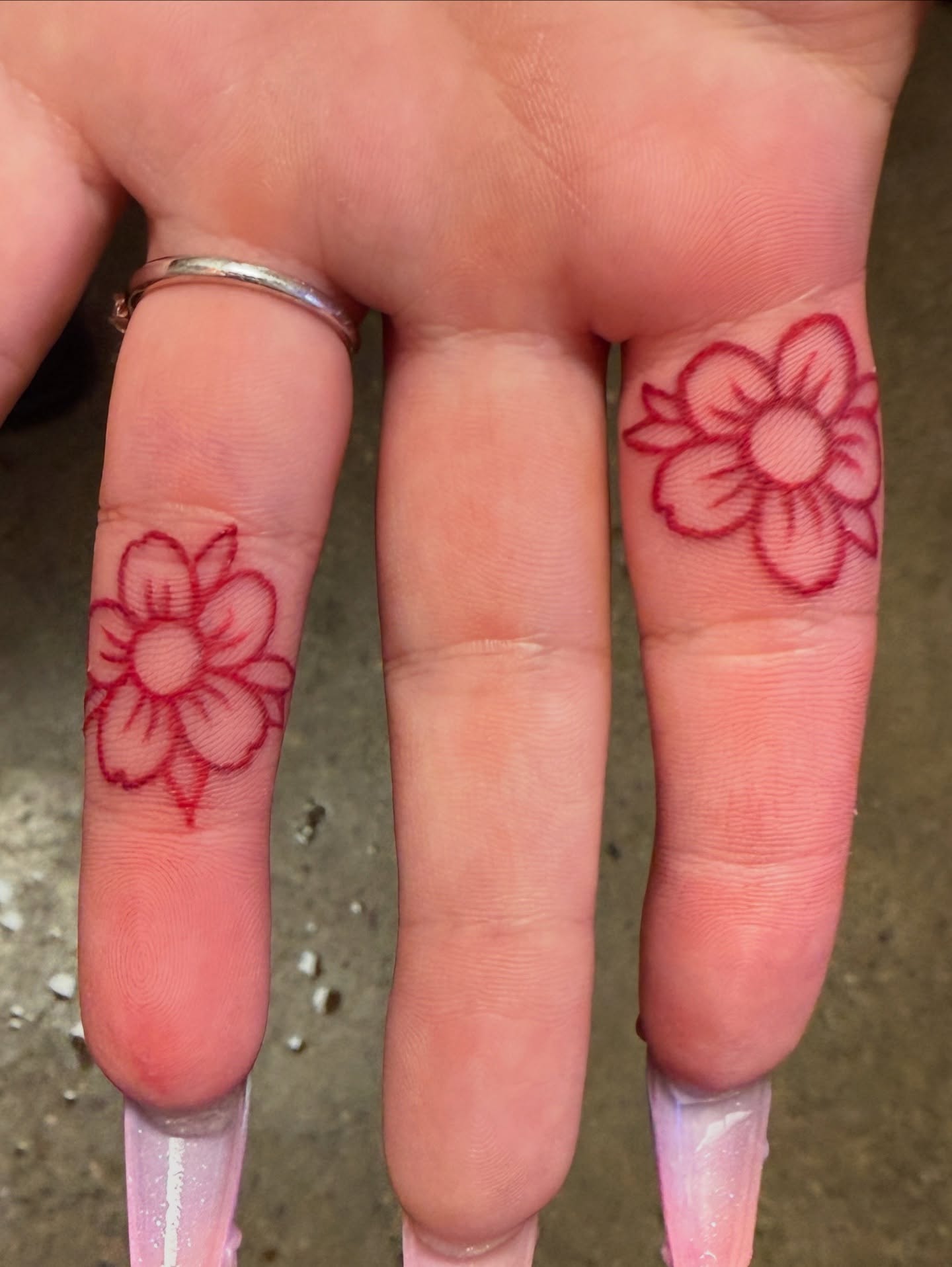 Cherry blossom dotwork tattoo on the hand by Kbryanttattoos, Ohio City, Ohio