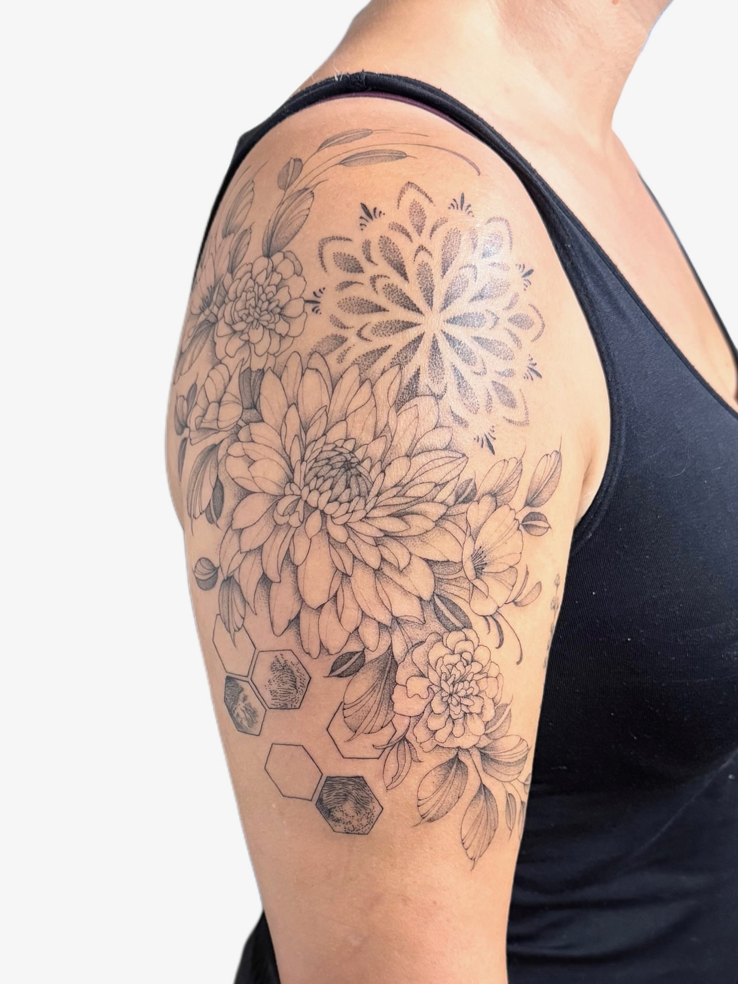 Tattoo by @michatattoos — black_and_grey, geometric