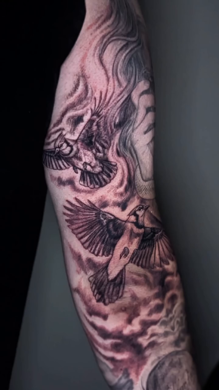 Eagle and clouds realism tattoo by 💎 Neon