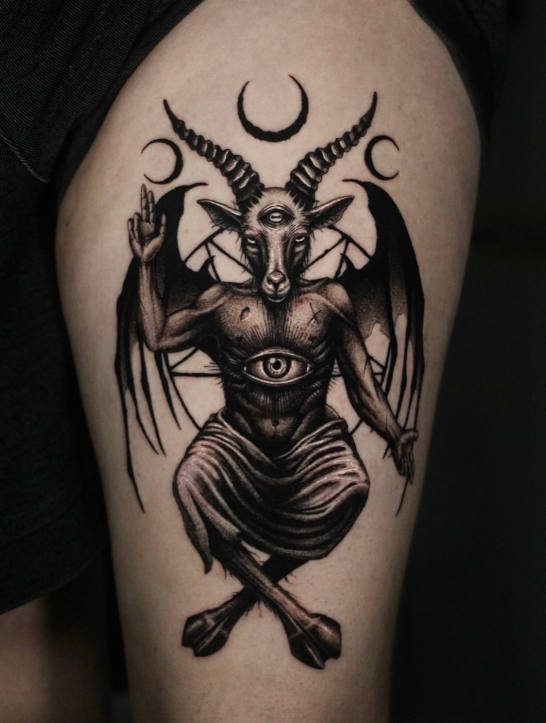 Tattoo by @h.black_ink — black_and_grey, dark_realism