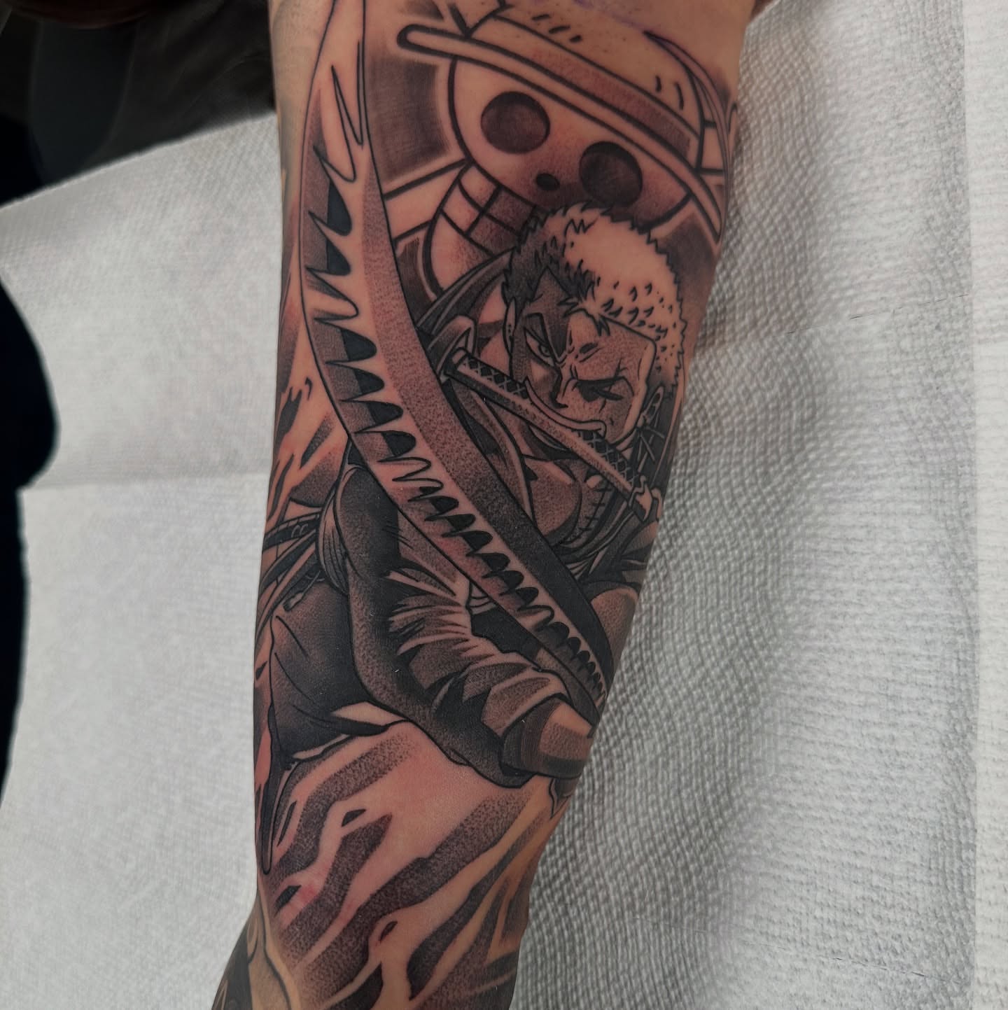 Samurai warrior realism tattoo on the forearm by Bigtoons21