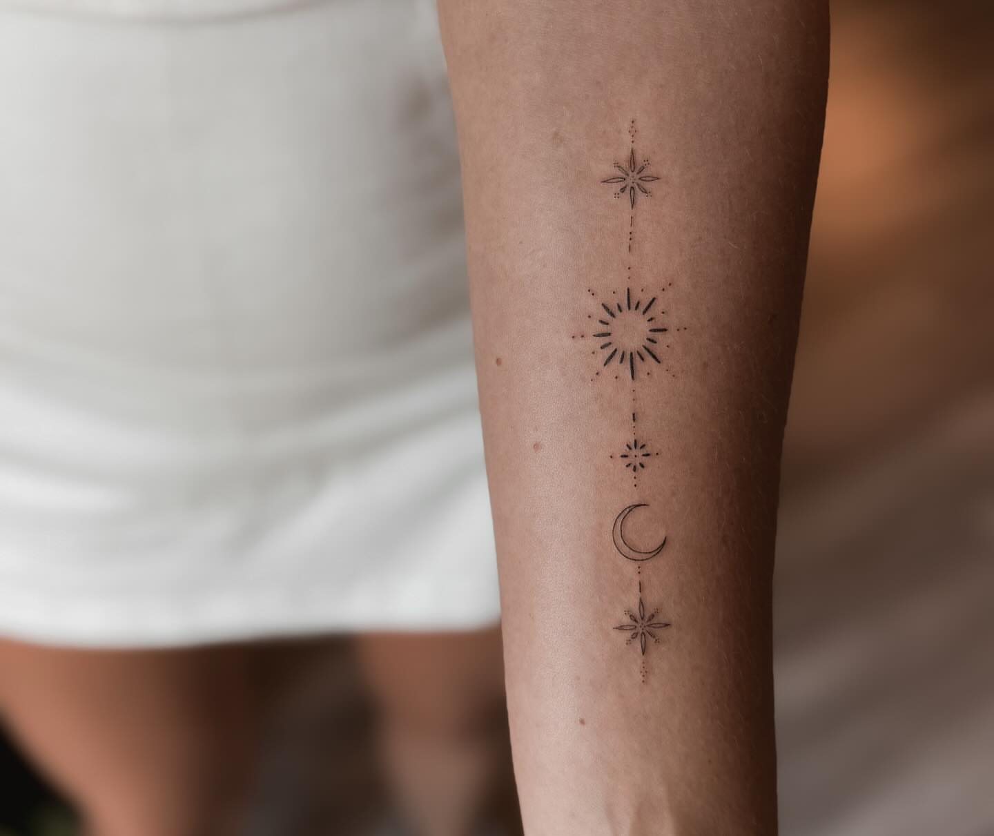Astronomy symbols geometric tattoo on the forearm by π»ππ π
ππππ Tattoo Artist, Las Vegas, Nevada