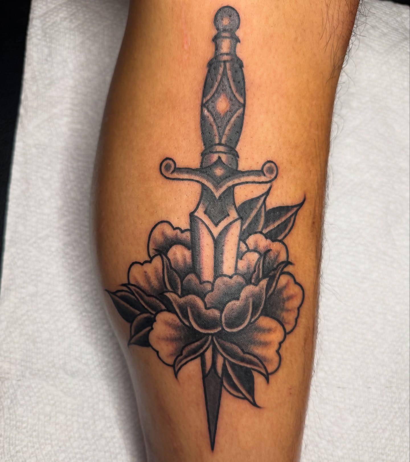 Tattoo by @kkstattoos — black_and_grey