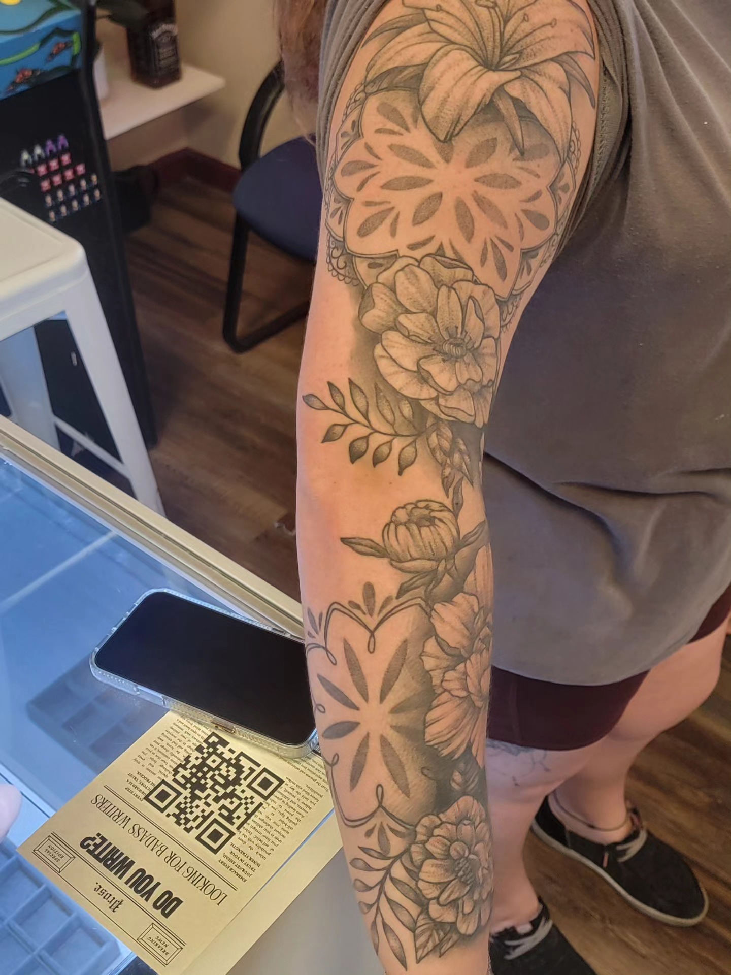 Tattoo by @hatchetfoot_art — black_and_grey, ornamental