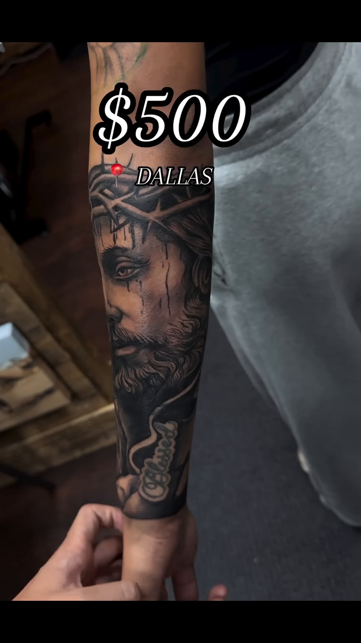 Jesus Christ realism tattoo by INK with KIRON 🇳🇵 🇺🇸DTX, Dallas, Texas