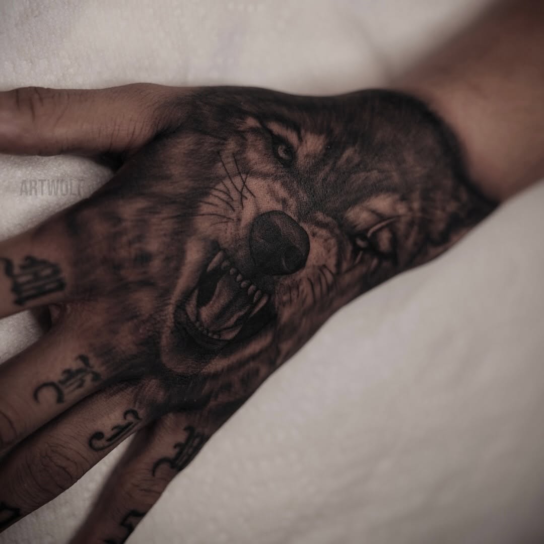 Tattoo by @artwolf β realism, black_and_grey