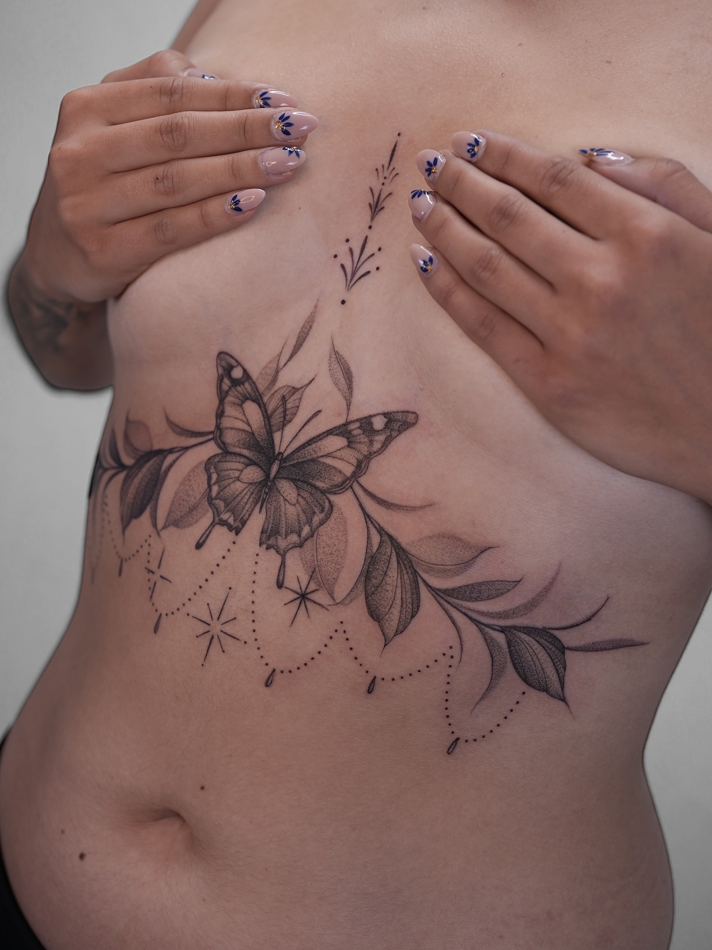 Tattoo by @xiu.tattoos — dotwork, black_and_grey