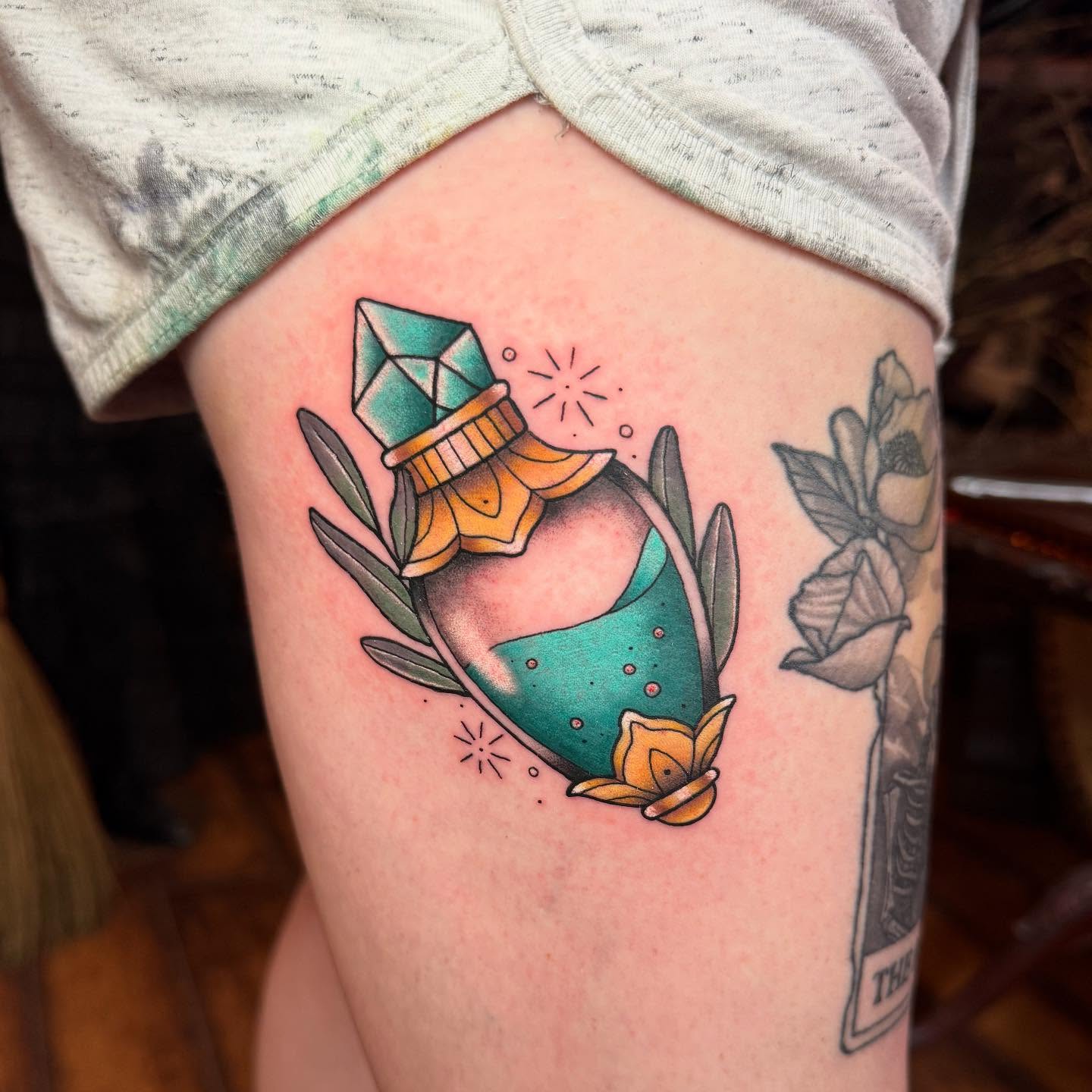 Tattoo by @emilylestrangetattoos — american_traditional, dotwork