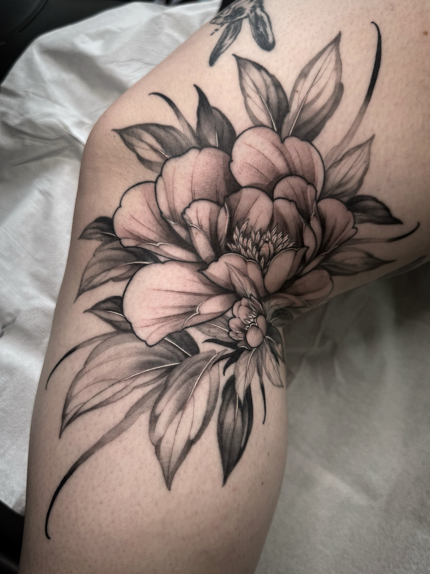 Tattoo by @squirestrahan — black_and_grey