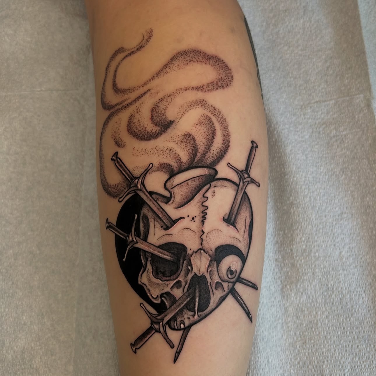Tattoo by @karlb_tattoo — dotwork, dark_realism