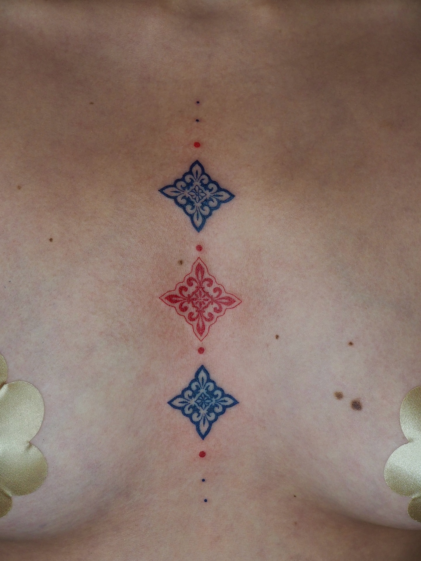 Geometric pattern geometric tattoo on the back by A. Eye Tat