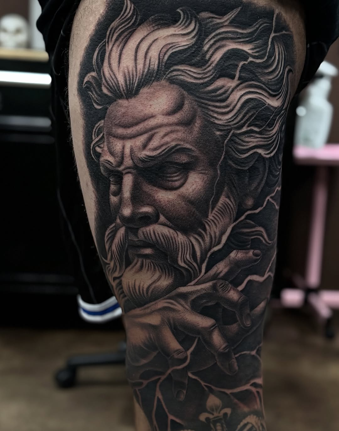 Tattoo by @dome_tats — realism, black_and_grey
