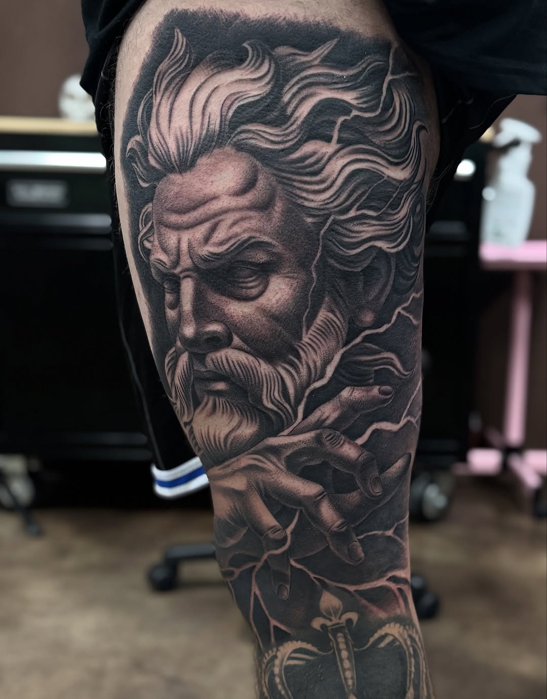 Tattoo by @dome_tats — realism, black_and_grey