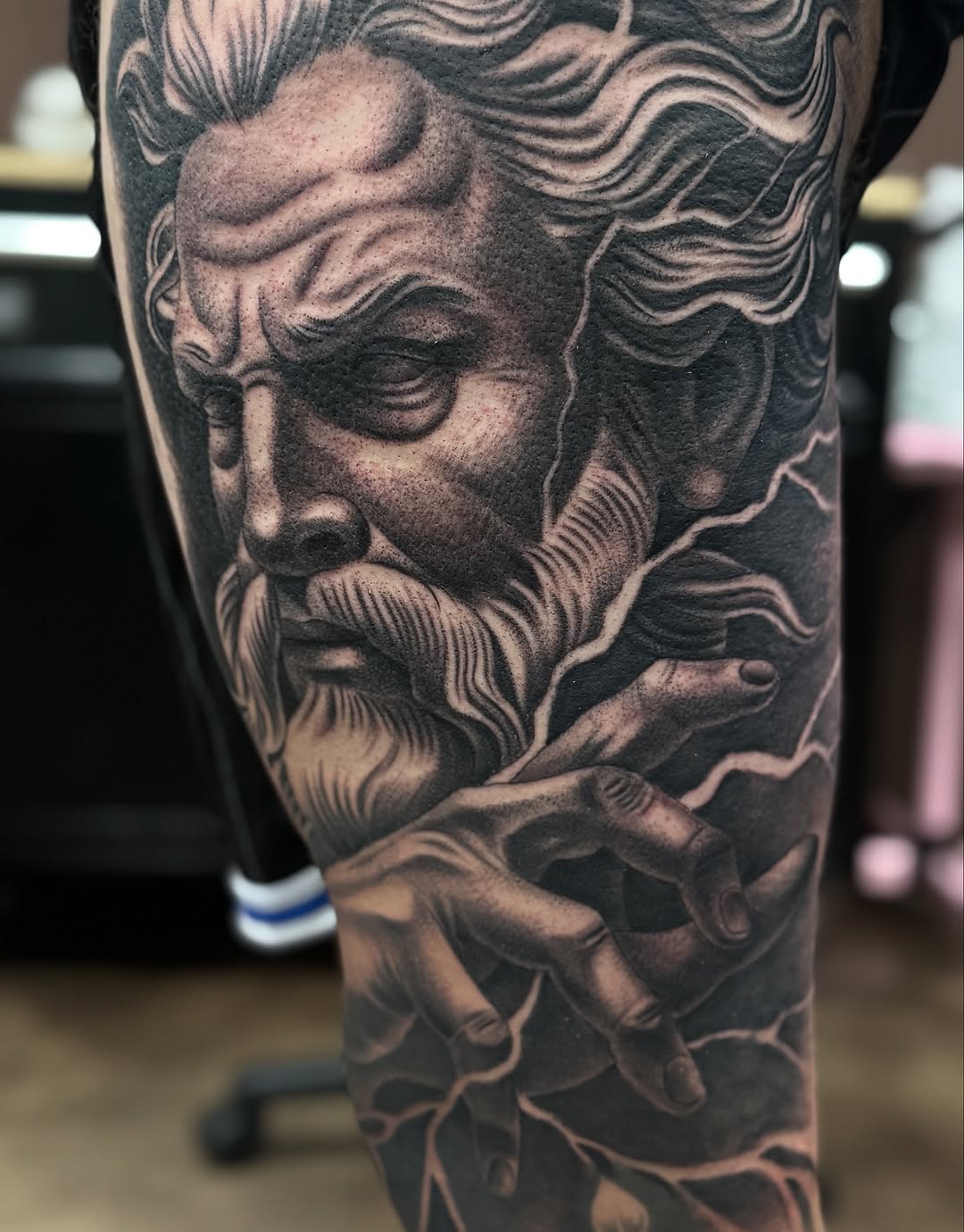 Tattoo by @dome_tats — realism, black_and_grey