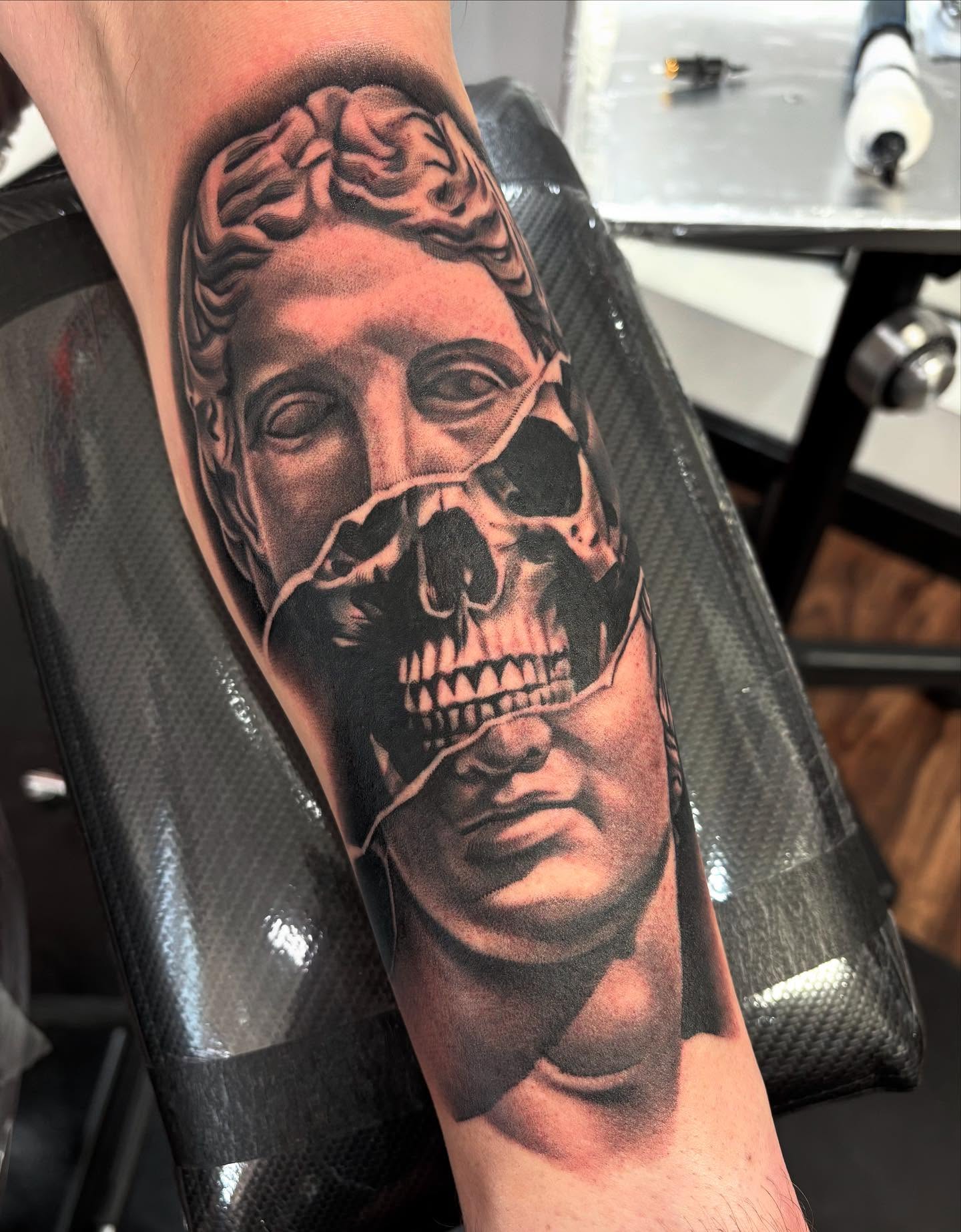 Tattoo by @mikedohertytattoos — realism, dark_realism