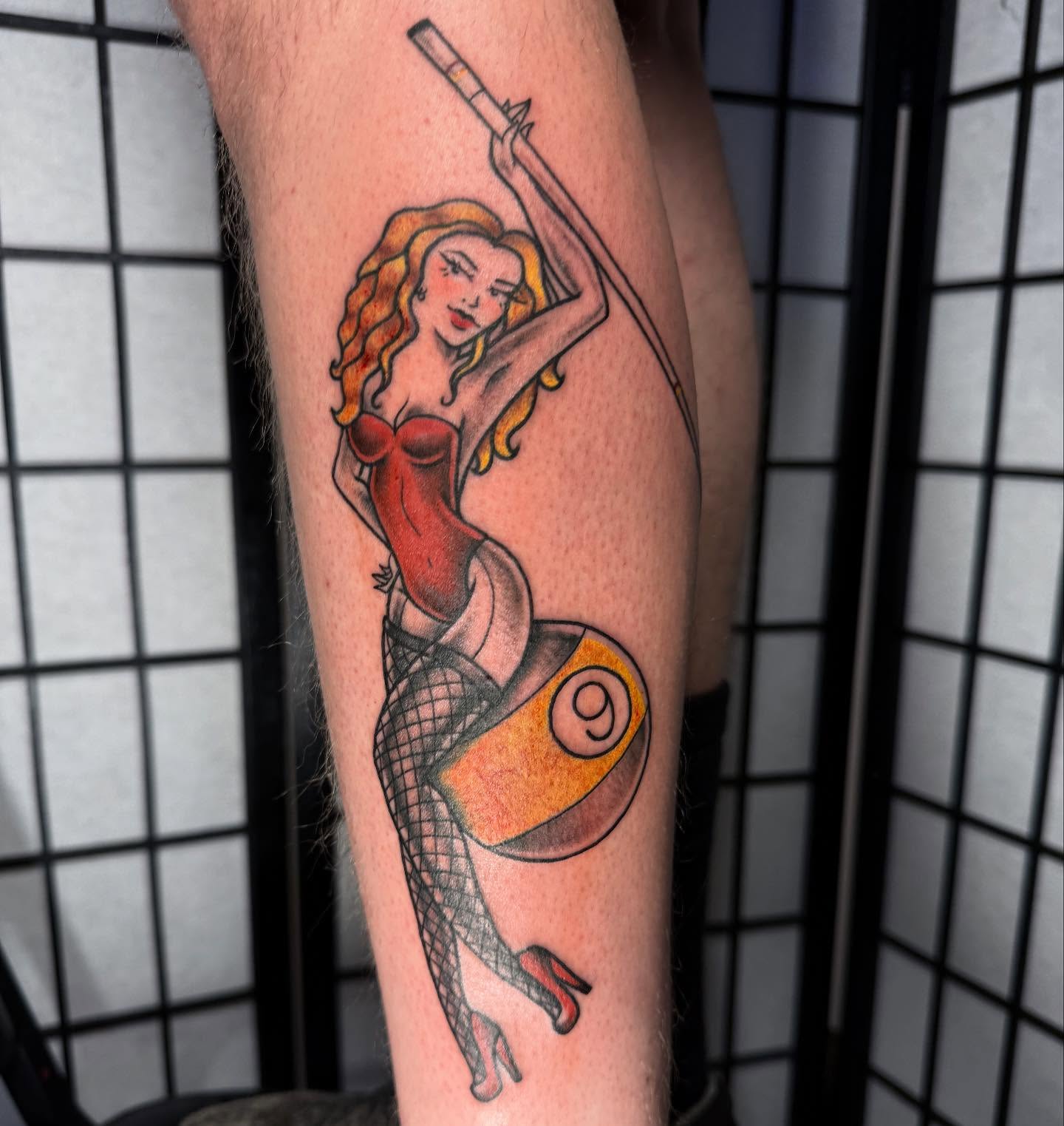 Mermaid American traditional tattoo on the forearm by Justina🪐