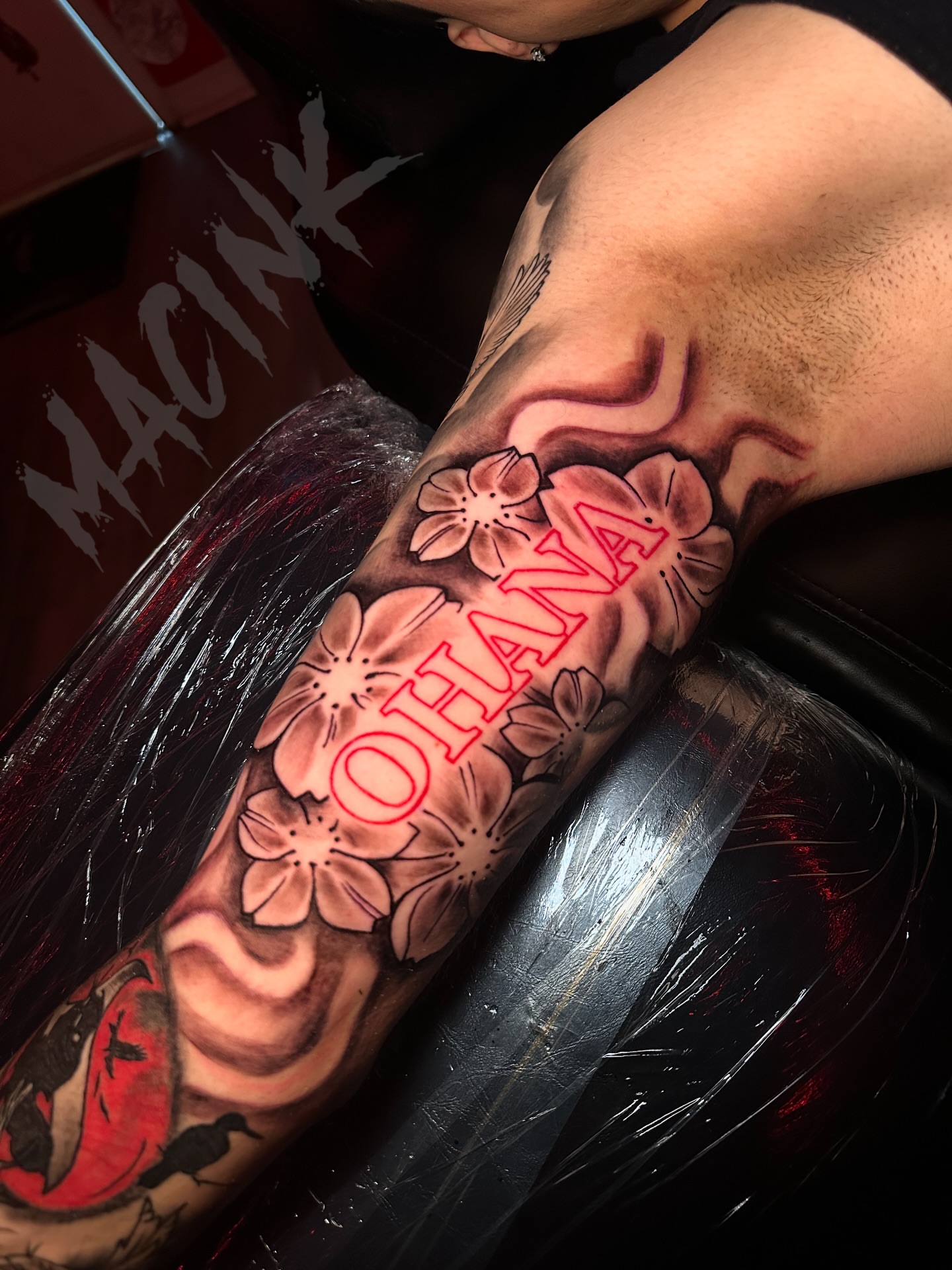 Cherry blossoms japanese irezumi tattoo on the forearm by ATL Tattoo Artist💲