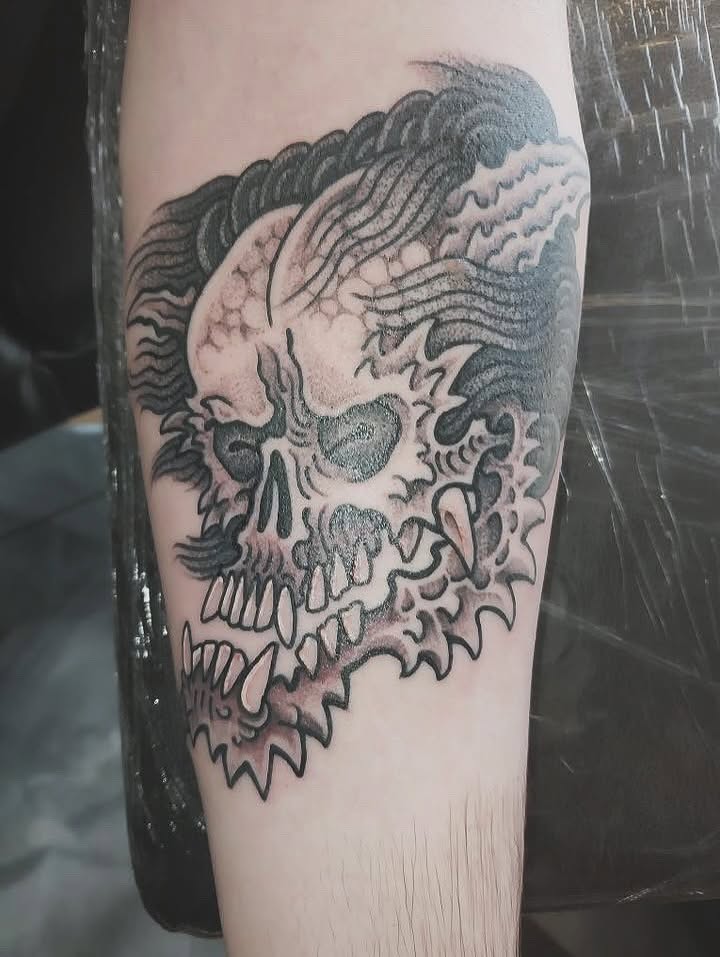 Tattoo by @gavingage_tattoo — black_and_grey