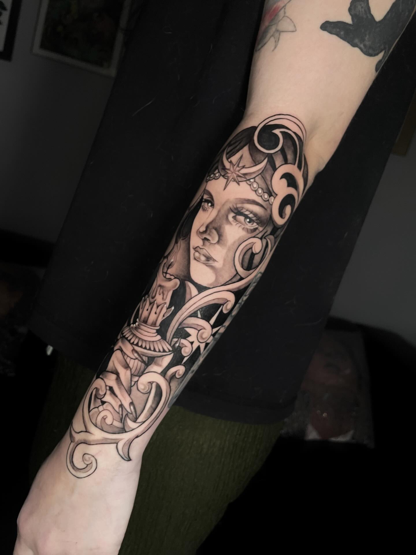 Tattoo by @xens0ul — black_and_grey, realism