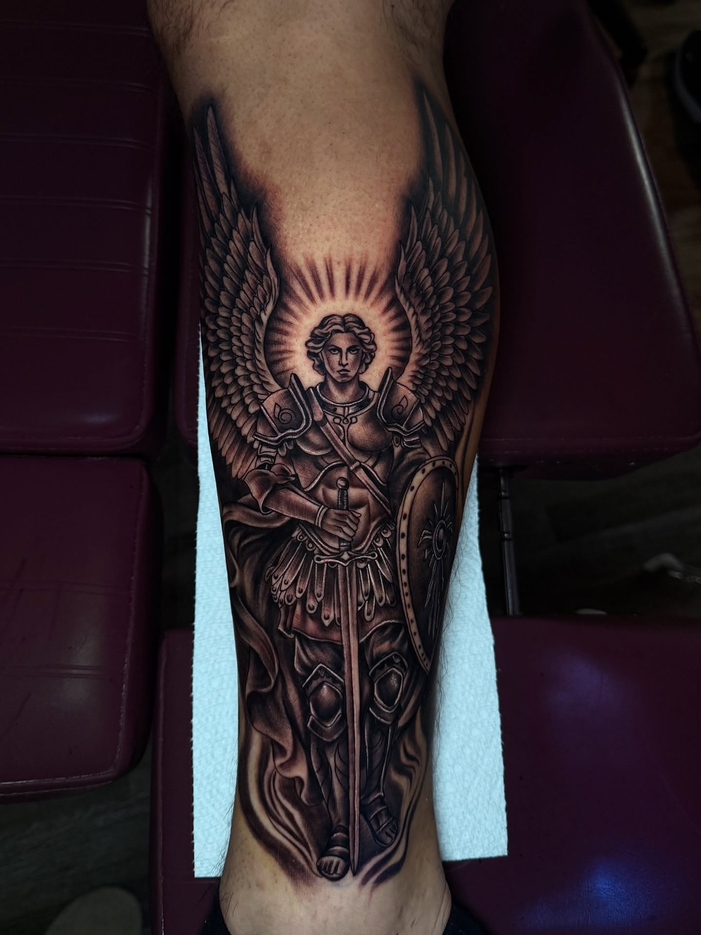 Tattoo by @aaron.tattoos — black_and_grey, realism