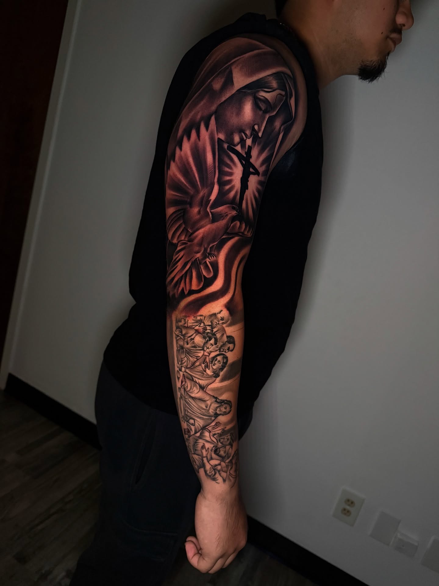 Tattoo by @aaron.tattoos — realism, dark_realism