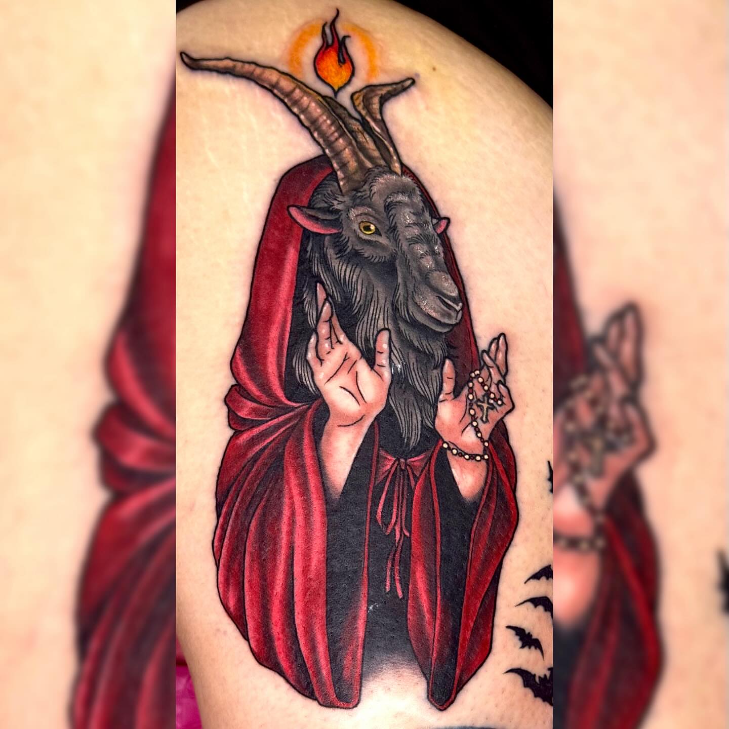 Tattoo by @gabipaigeee — american_traditional, dark_realism