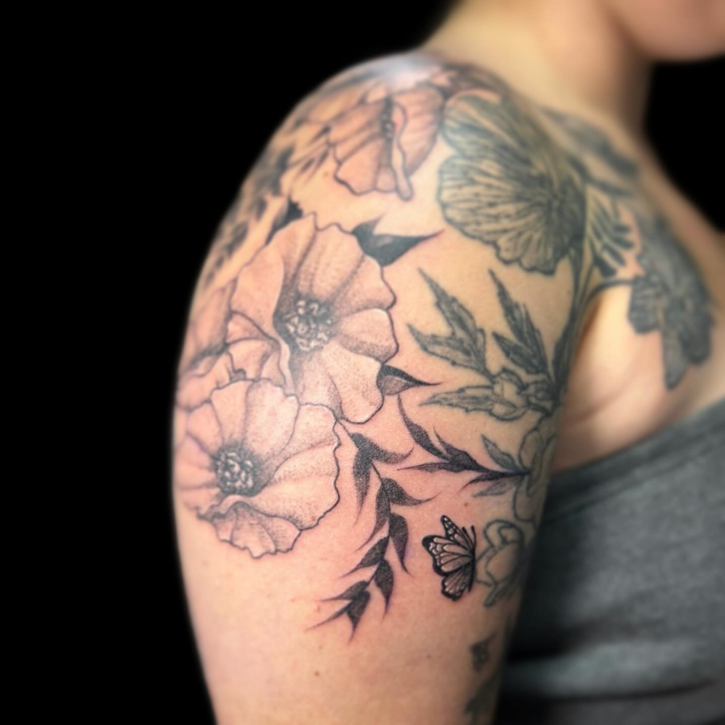 Tattoo by @theinkedfrog — dotwork, black_and_grey