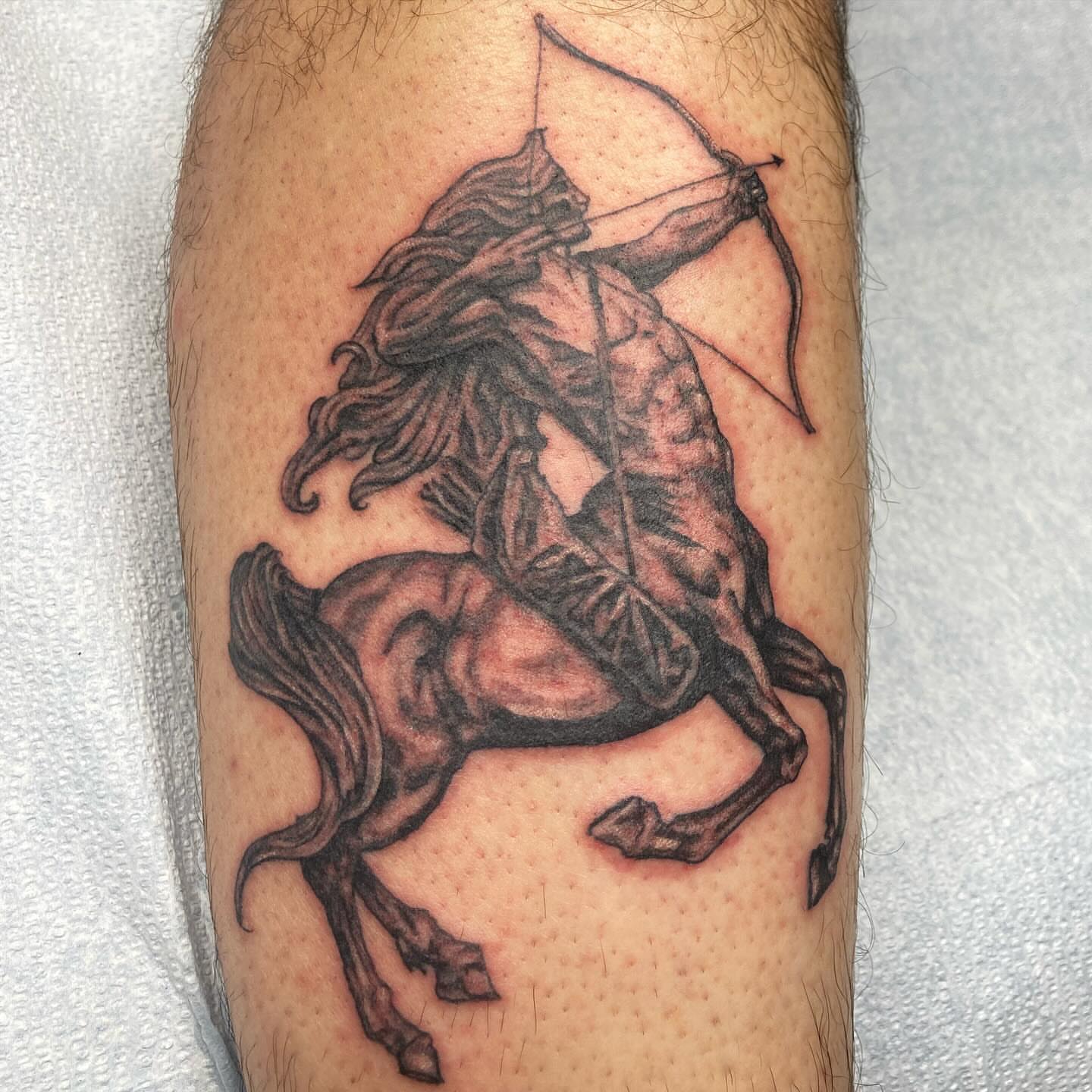 Tattoo by @queendaddytattoos — black_and_grey, realism