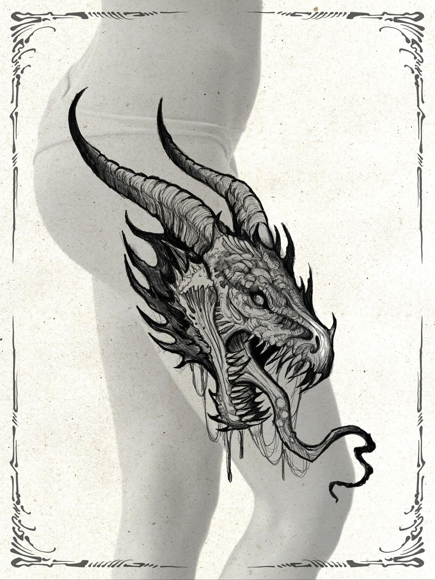 Dragon head realism tattoo by ๐๐ช๐ฒ๐ต๐ฎ๐ ๐๐ช๐ฎ๐ฝ๐