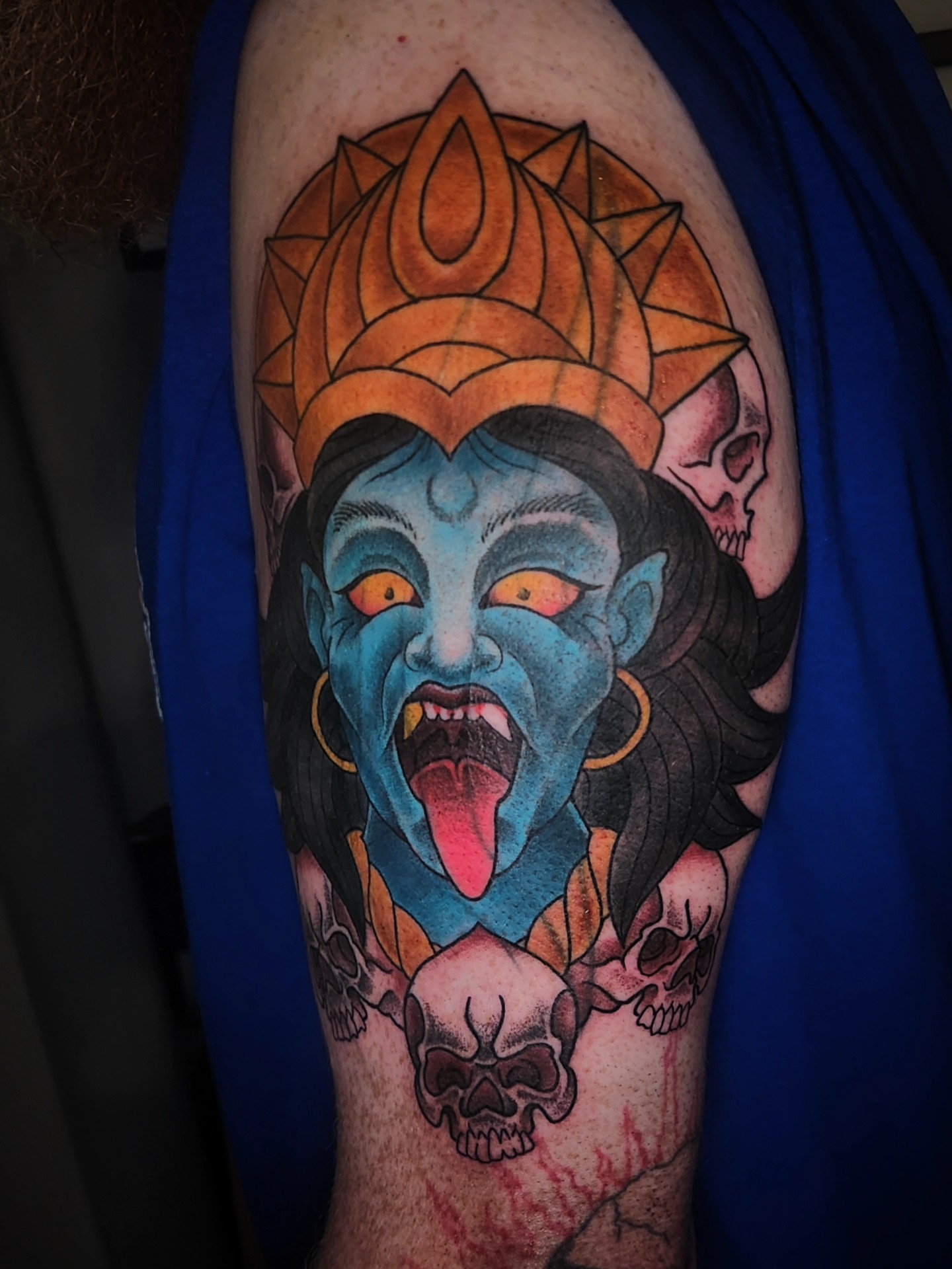 Tattoo by @dripping_moustache — geometric, dark_realism