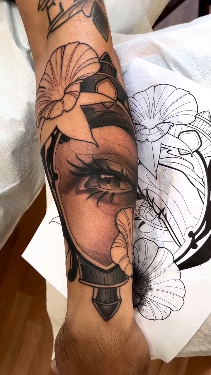 Tattoo by @brandonbadluck — realism, black_and_grey